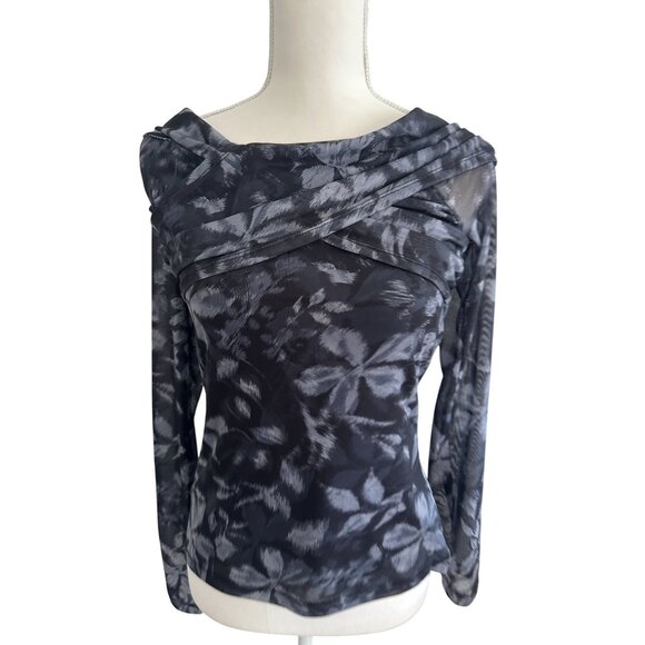 STEVE MADDEN Black Gray Mesh Wrap Top Size XL NEW with tags - Picture 4 of 7